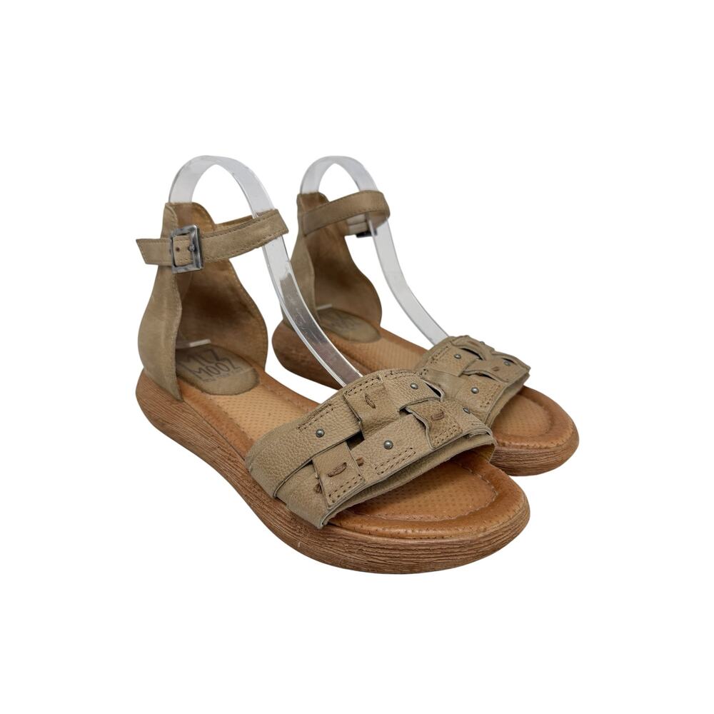 Miz Mooz Indra Leather Ankle Strap Comfort Sandals Taupe Brown EU 40 US 9